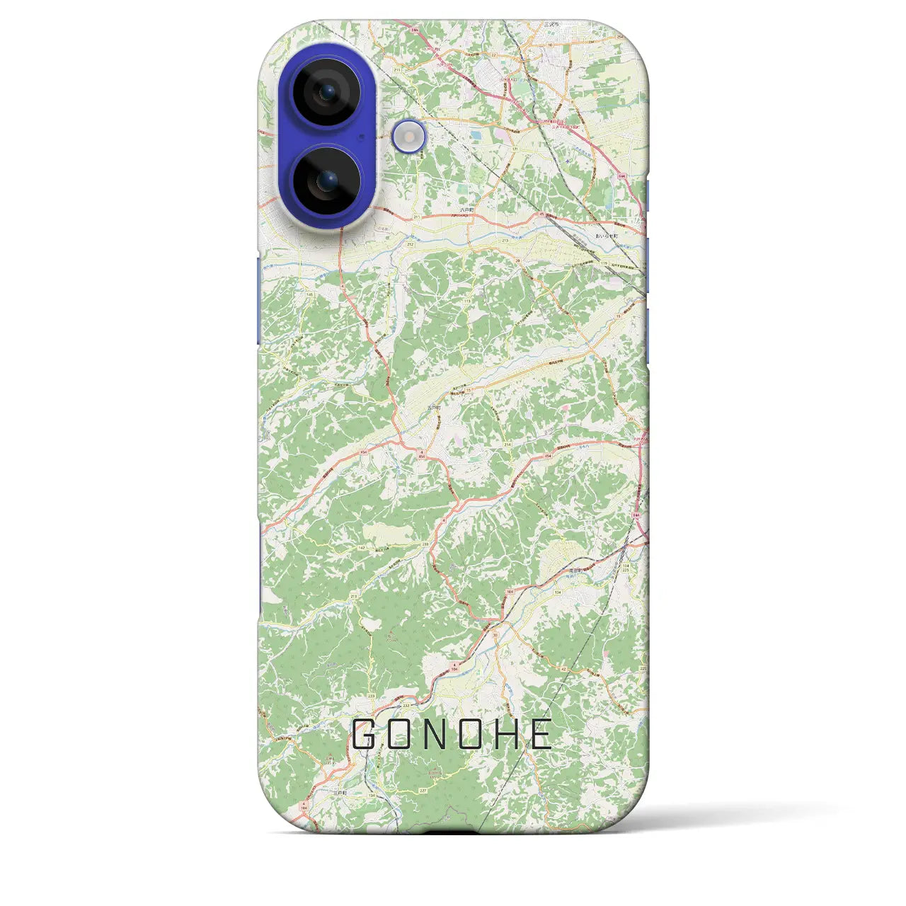 【五戸(青森県)】地図柄iPhoneケース(バックカバータイプ)