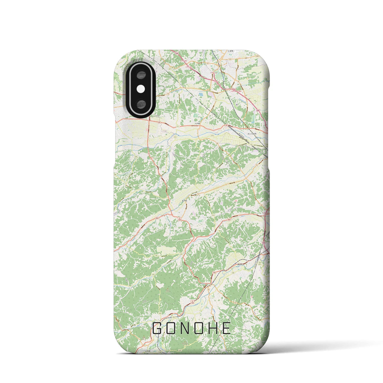 【五戸(青森県)】地図柄iPhoneケース(バックカバータイプ)