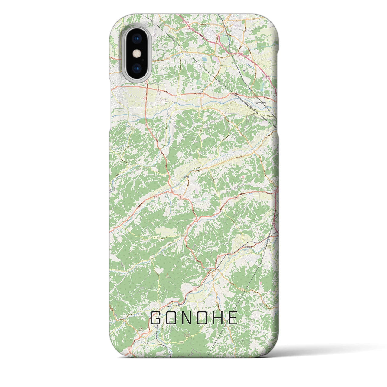 【五戸(青森県)】地図柄iPhoneケース(バックカバータイプ)