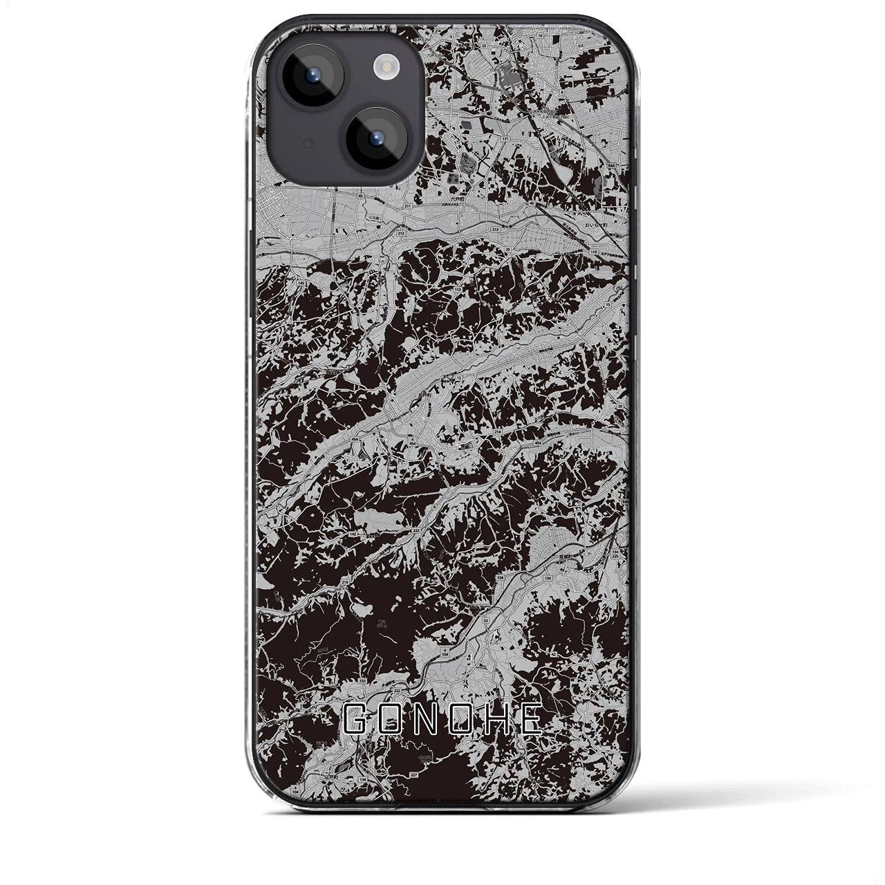 【五戸(青森県)】地図柄iPhoneケース(クリアタイプ)