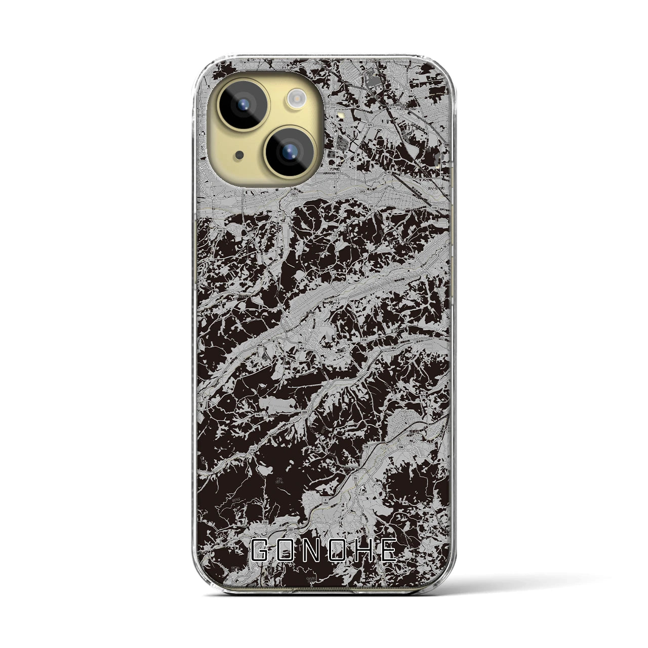 【五戸(青森県)】地図柄iPhoneケース(クリアタイプ)