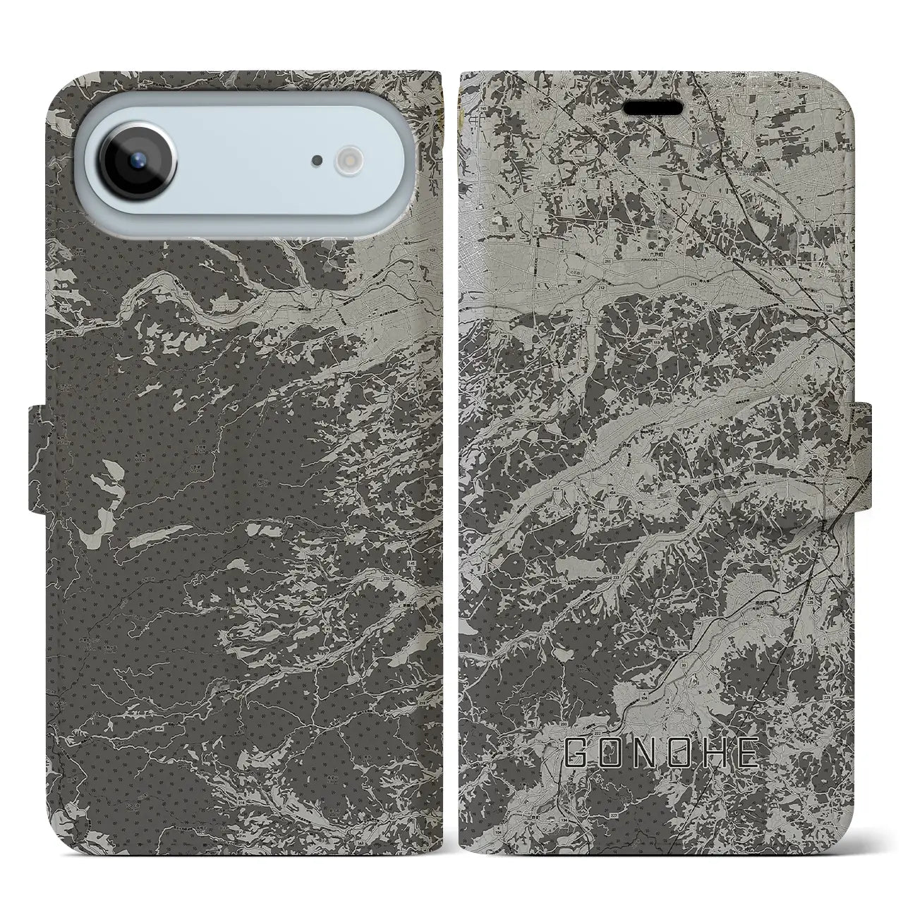 【五戸(青森県)】地図柄iPhoneケース(手帳タイプ)