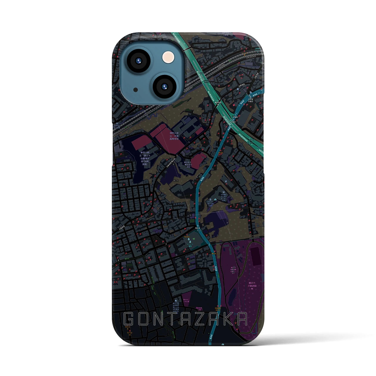 【権太坂(神奈川県)】地図柄iPhoneケース(バックカバータイプ)