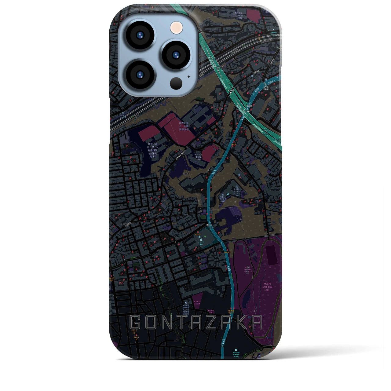 【権太坂(神奈川県)】地図柄iPhoneケース(バックカバータイプ)