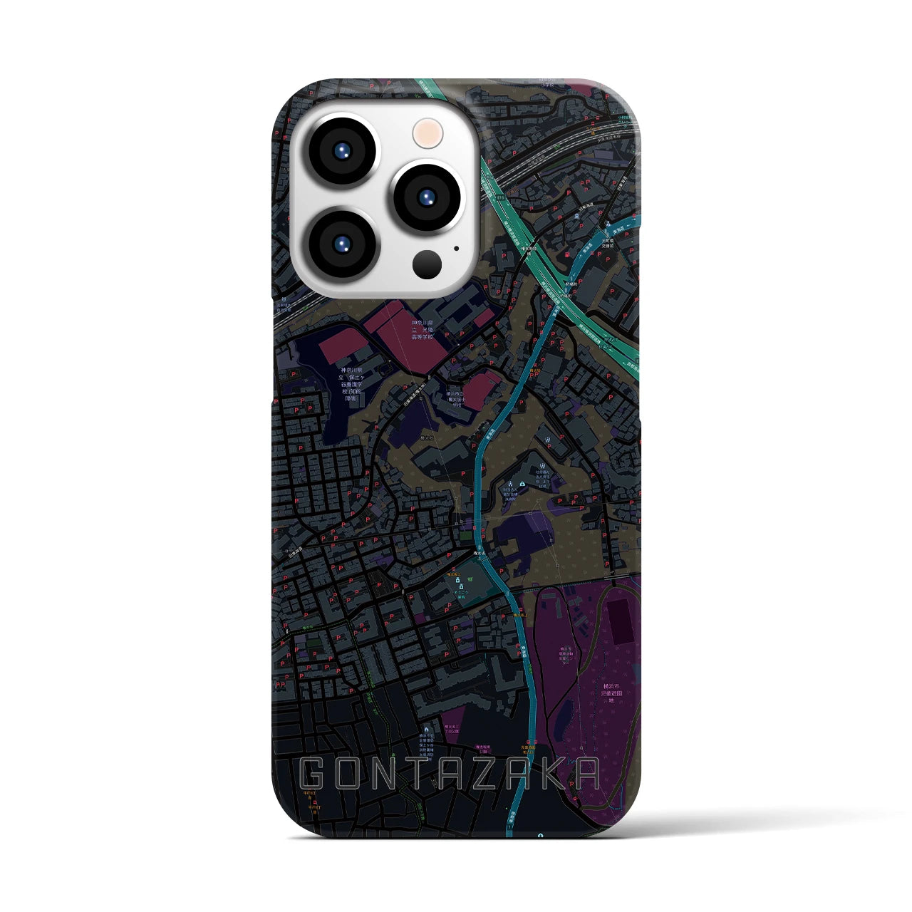 【権太坂(神奈川県)】地図柄iPhoneケース(バックカバータイプ)