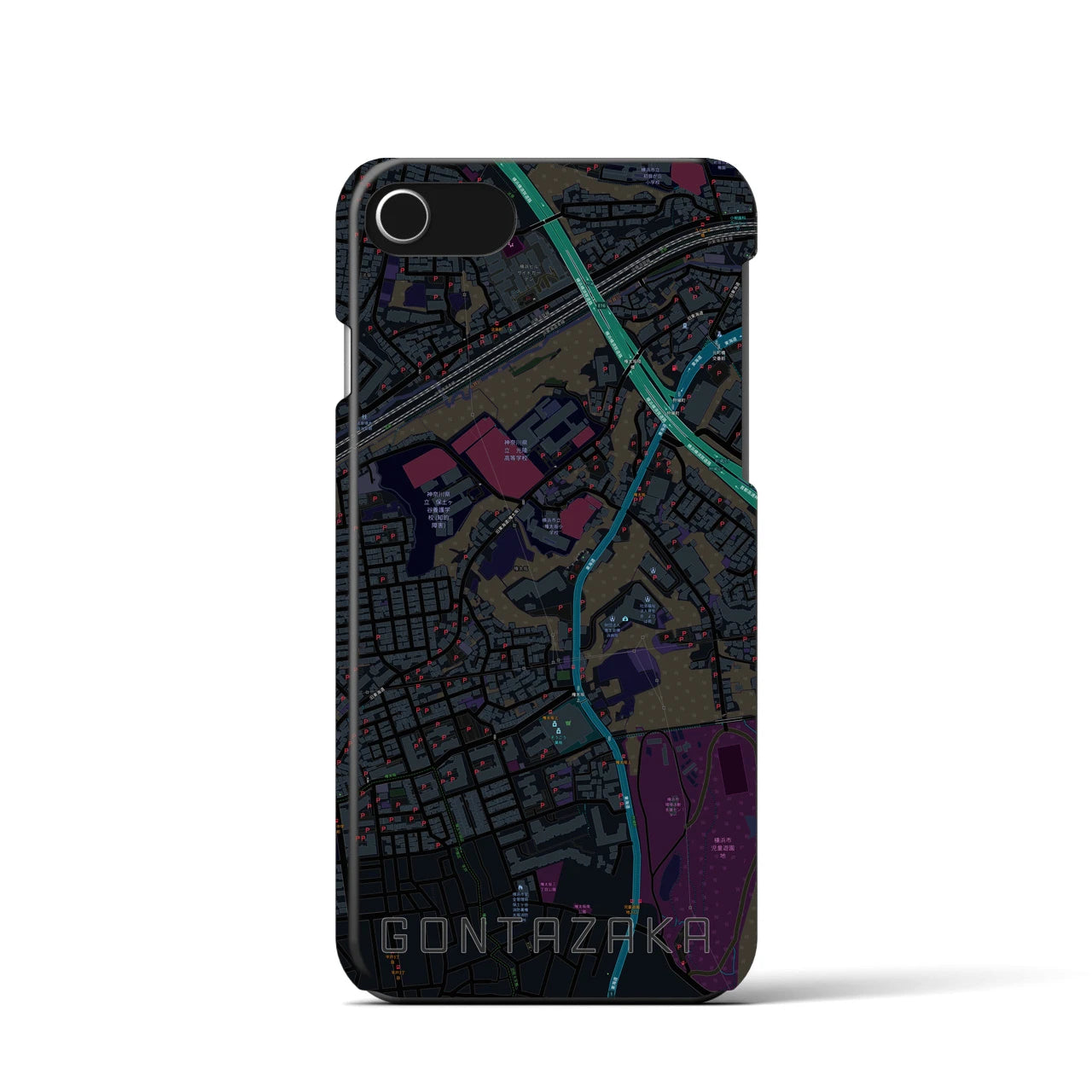 【権太坂(神奈川県)】地図柄iPhoneケース(バックカバータイプ)