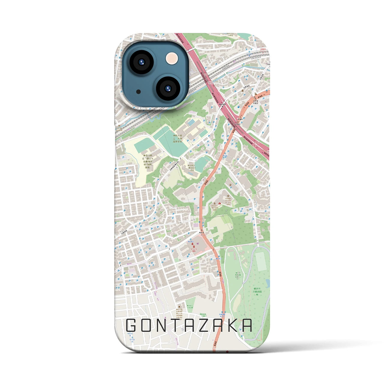 【権太坂(神奈川県)】地図柄iPhoneケース(バックカバータイプ)