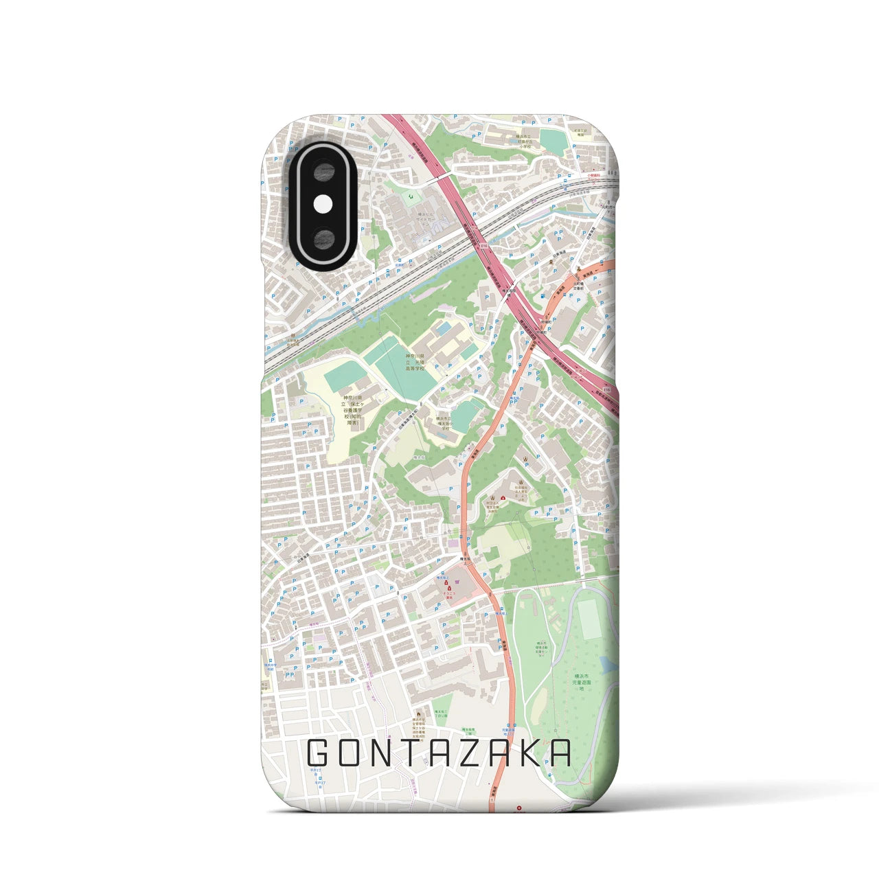 【権太坂(神奈川県)】地図柄iPhoneケース(バックカバータイプ)