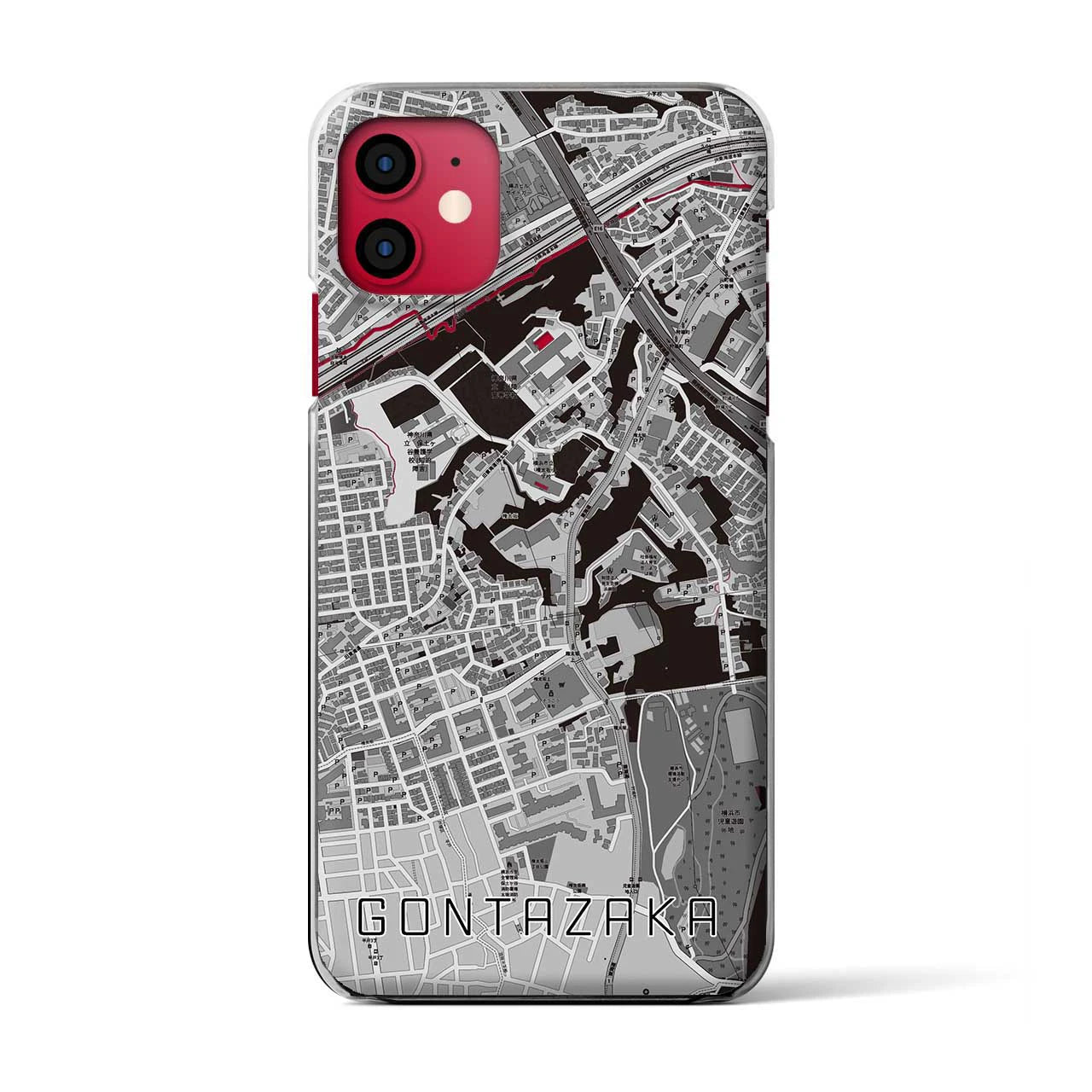 【権太坂(神奈川県)】地図柄iPhoneケース(クリアタイプ)