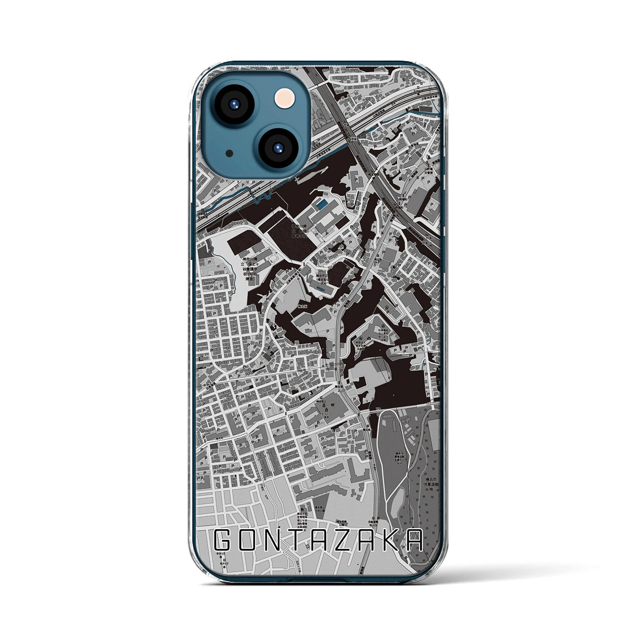 【権太坂(神奈川県)】地図柄iPhoneケース(クリアタイプ)