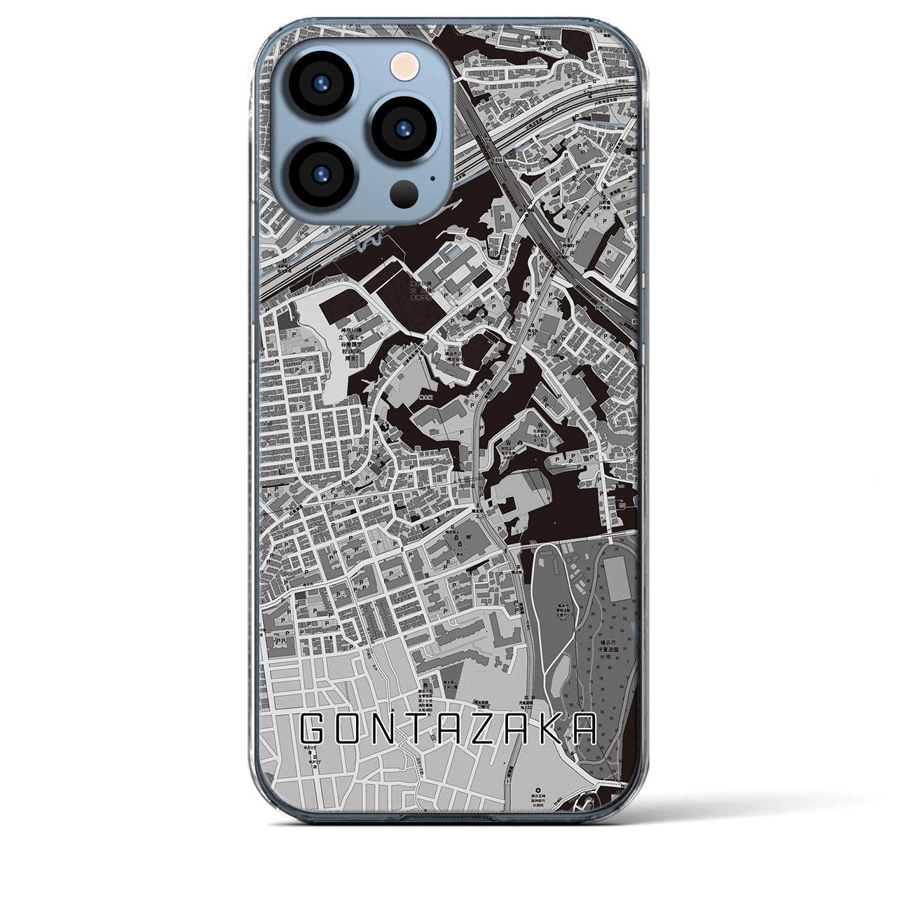 【権太坂(神奈川県)】地図柄iPhoneケース(クリアタイプ)