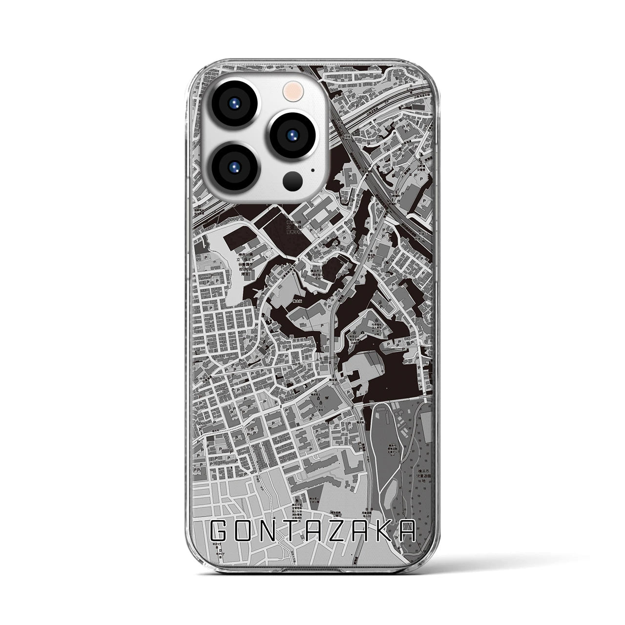 【権太坂(神奈川県)】地図柄iPhoneケース(クリアタイプ)