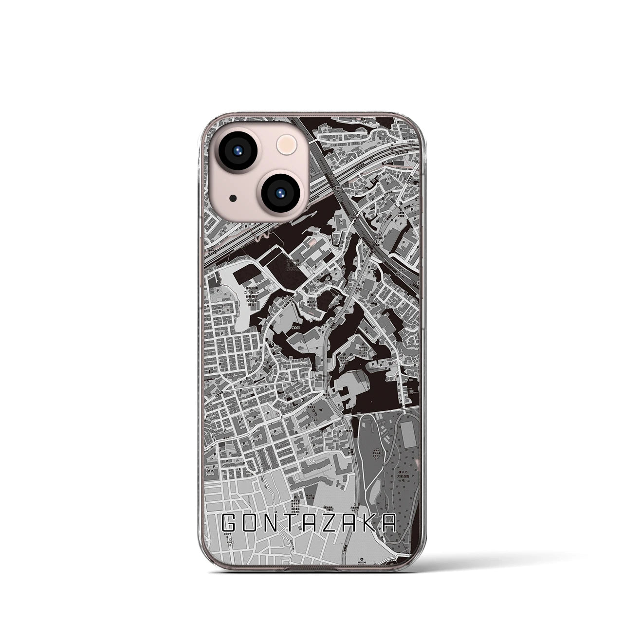 【権太坂(神奈川県)】地図柄iPhoneケース(クリアタイプ)