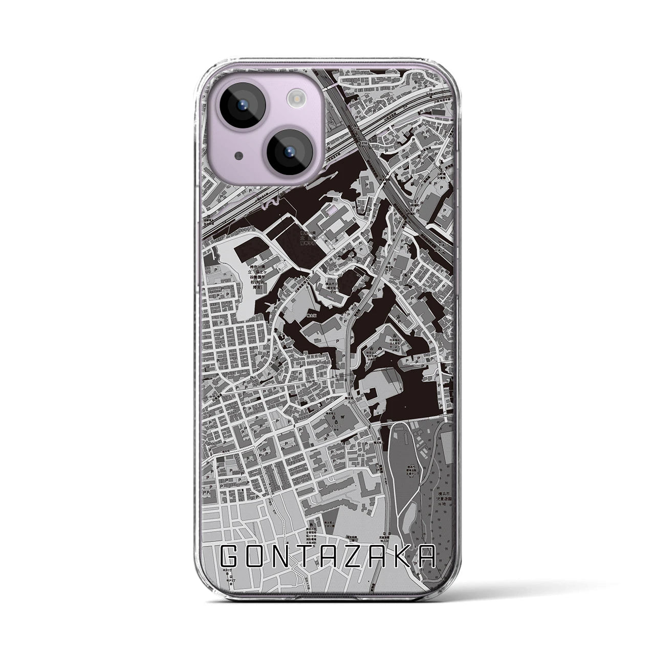 【権太坂(神奈川県)】地図柄iPhoneケース(クリアタイプ)