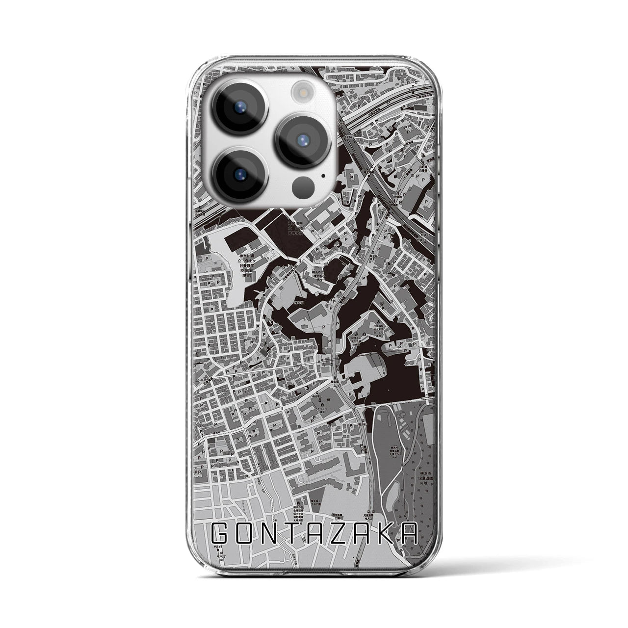 【権太坂(神奈川県)】地図柄iPhoneケース(クリアタイプ)