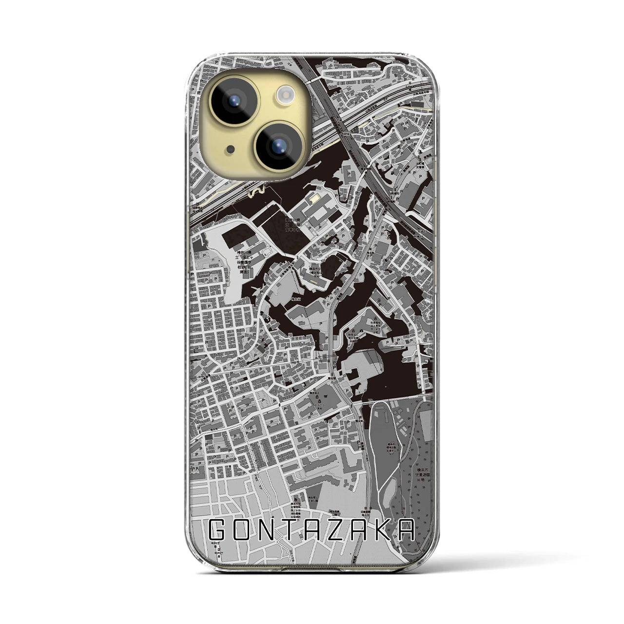 【権太坂(神奈川県)】地図柄iPhoneケース(クリアタイプ)