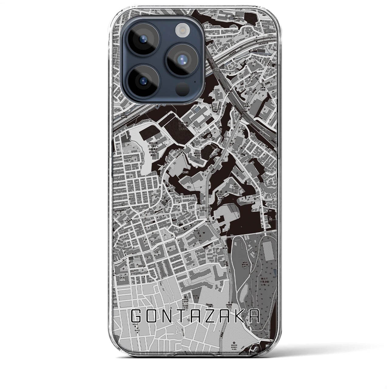 【権太坂(神奈川県)】地図柄iPhoneケース(クリアタイプ)