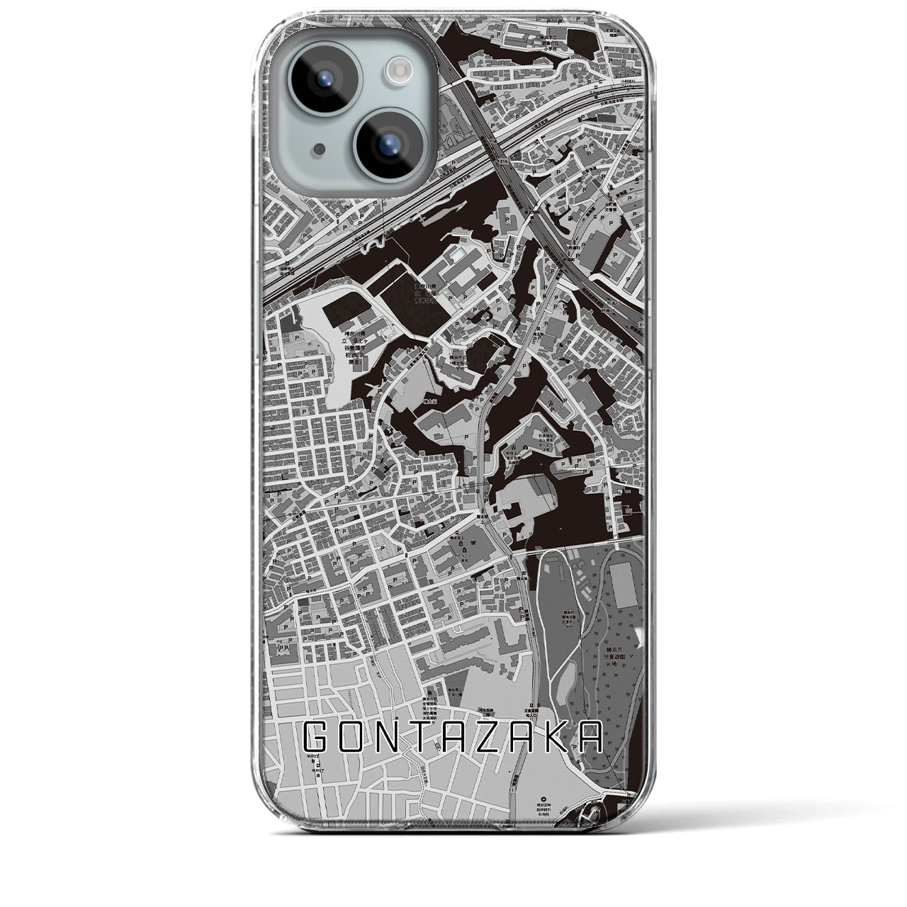 【権太坂(神奈川県)】地図柄iPhoneケース(クリアタイプ)