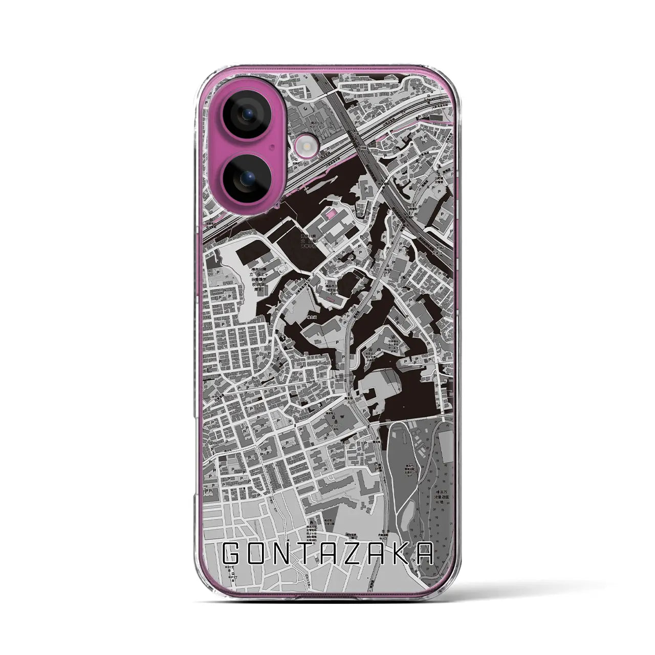 【権太坂(神奈川県)】地図柄iPhoneケース(クリアタイプ)