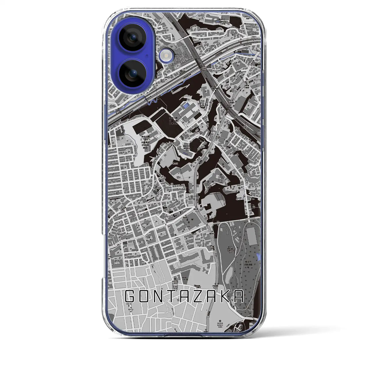 【権太坂(神奈川県)】地図柄iPhoneケース(クリアタイプ)