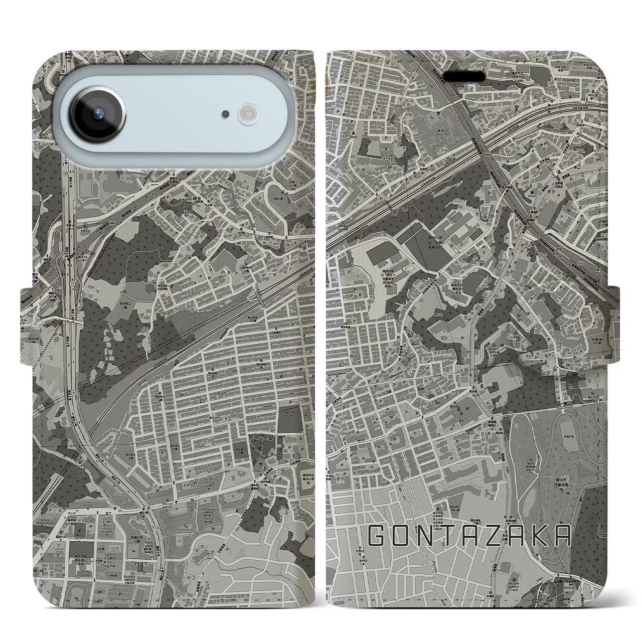 【権太坂(神奈川県)】地図柄iPhoneケース(手帳タイプ)