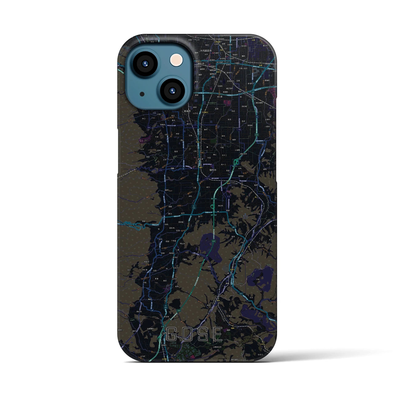 【御所(奈良県)】地図柄iPhoneケース(バックカバータイプ)