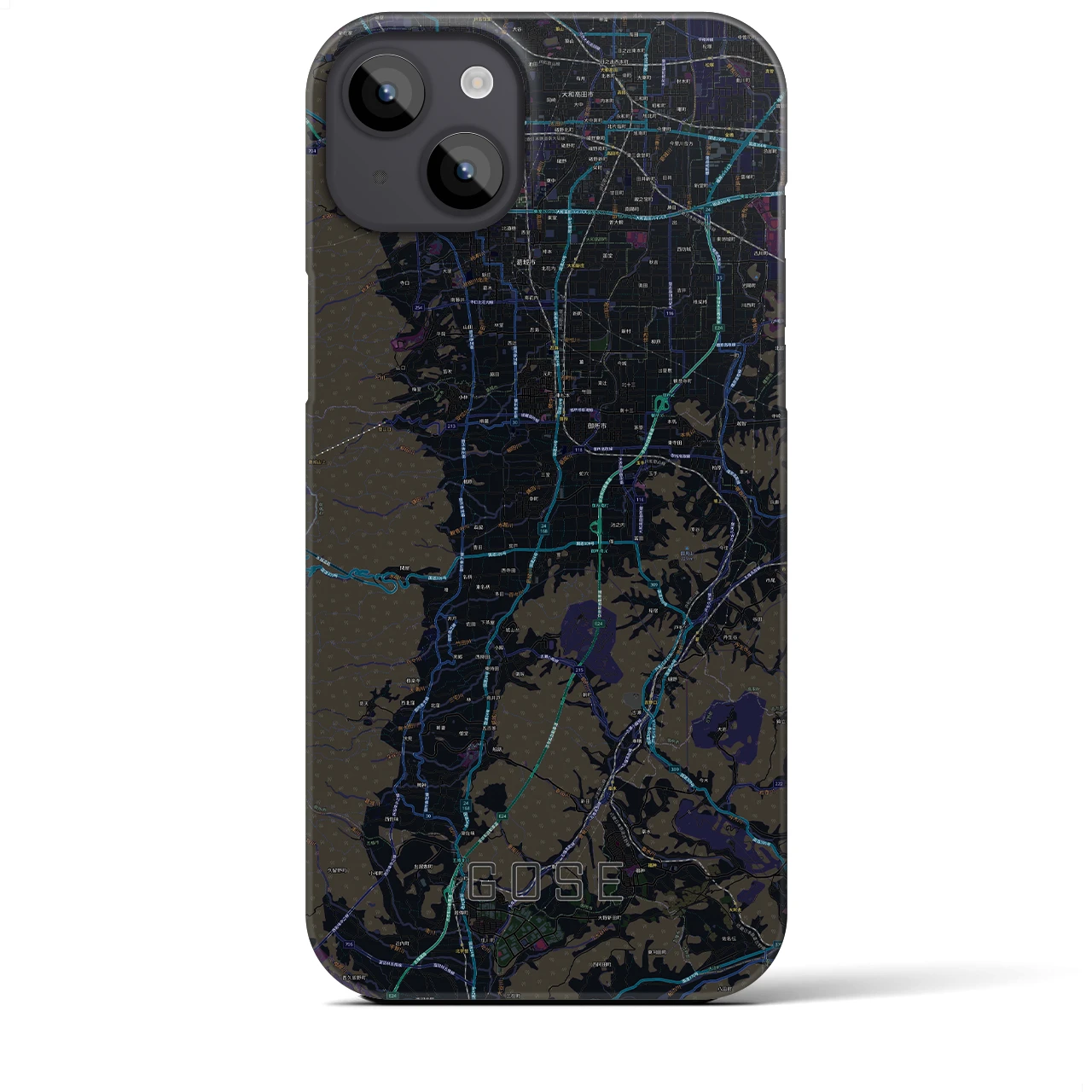 【御所(奈良県)】地図柄iPhoneケース(バックカバータイプ)