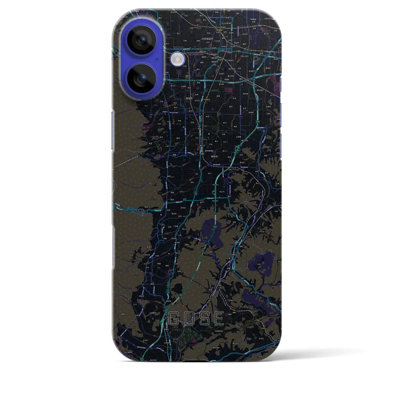 【御所(奈良県)】地図柄iPhoneケース(バックカバータイプ)