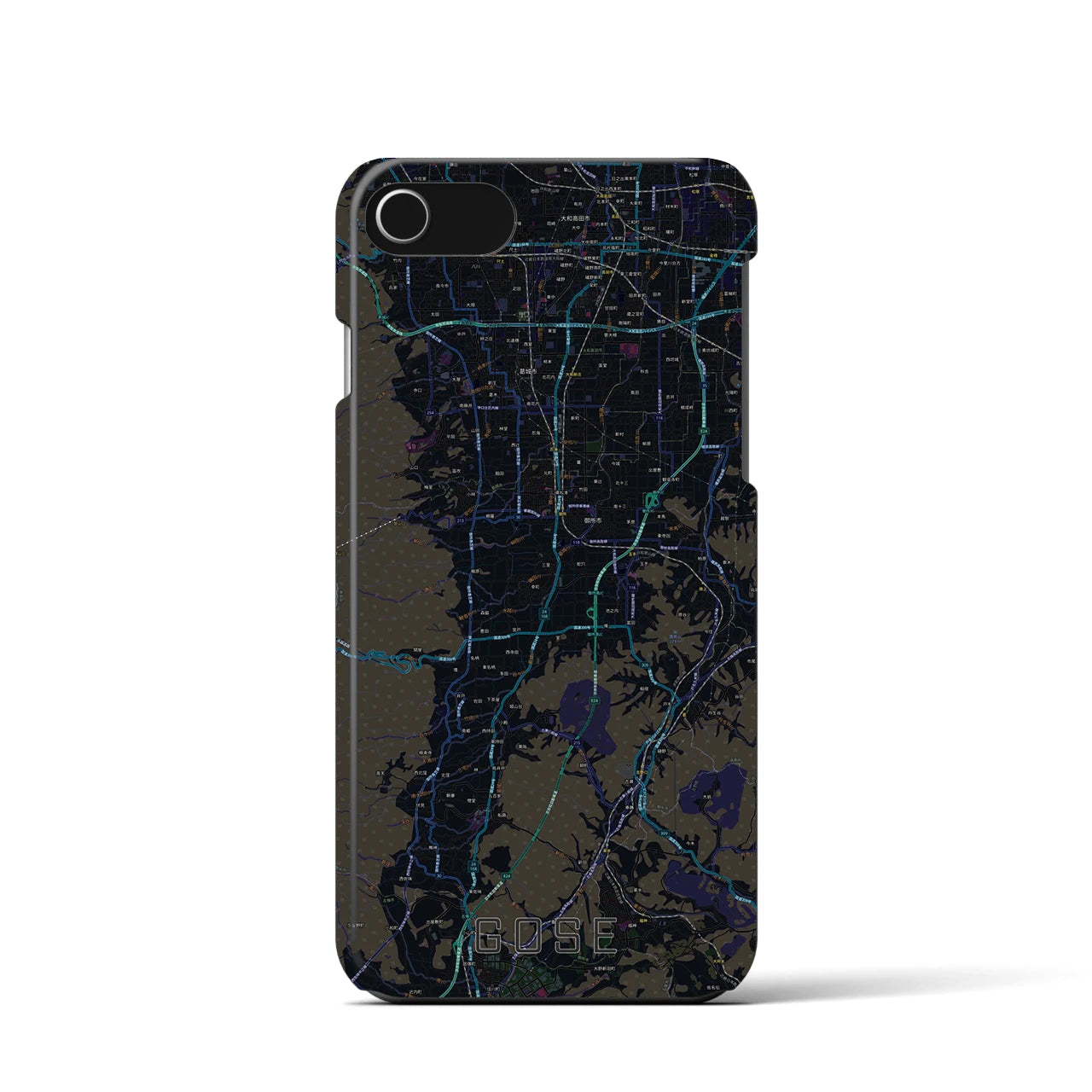 【御所(奈良県)】地図柄iPhoneケース(バックカバータイプ)