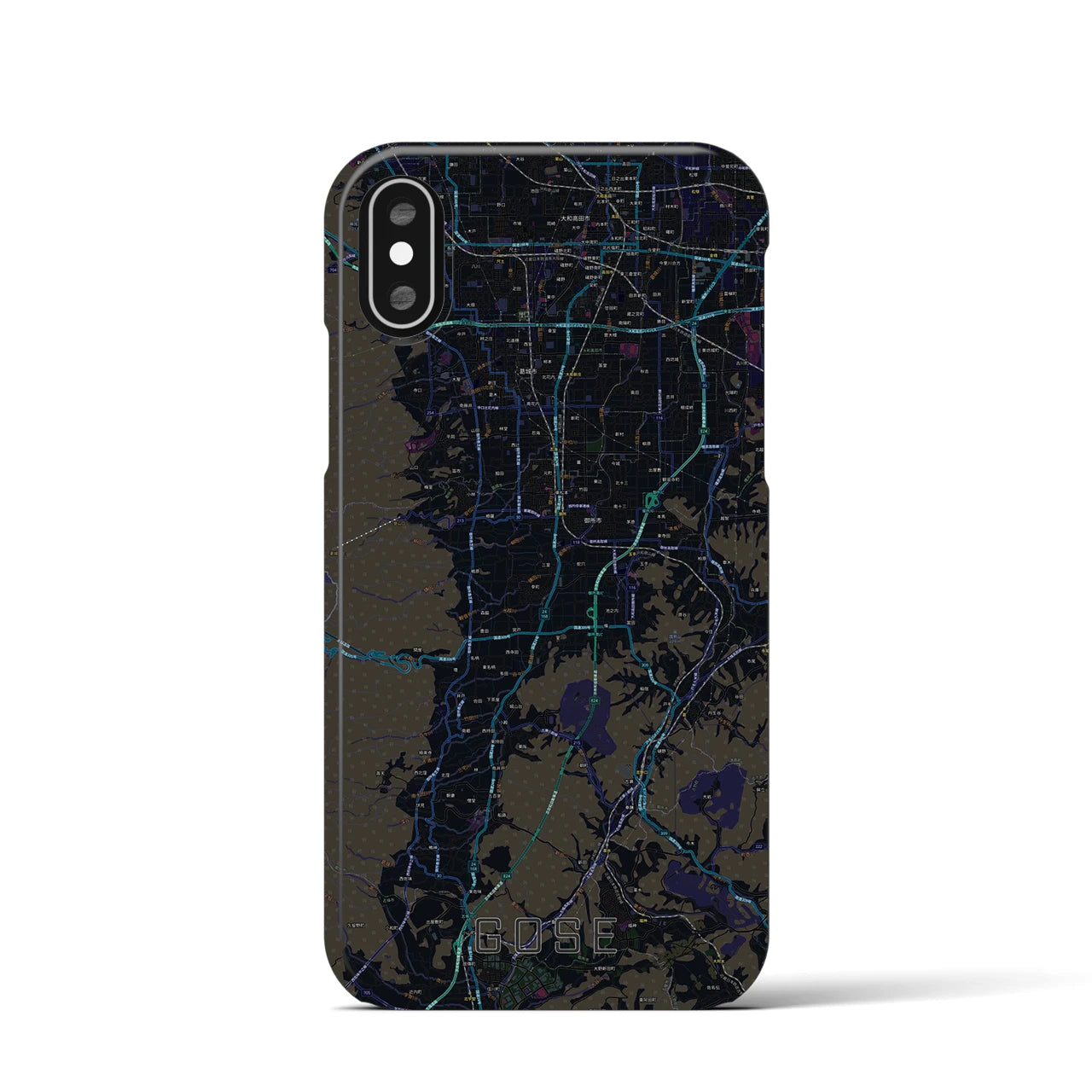 【御所(奈良県)】地図柄iPhoneケース(バックカバータイプ)