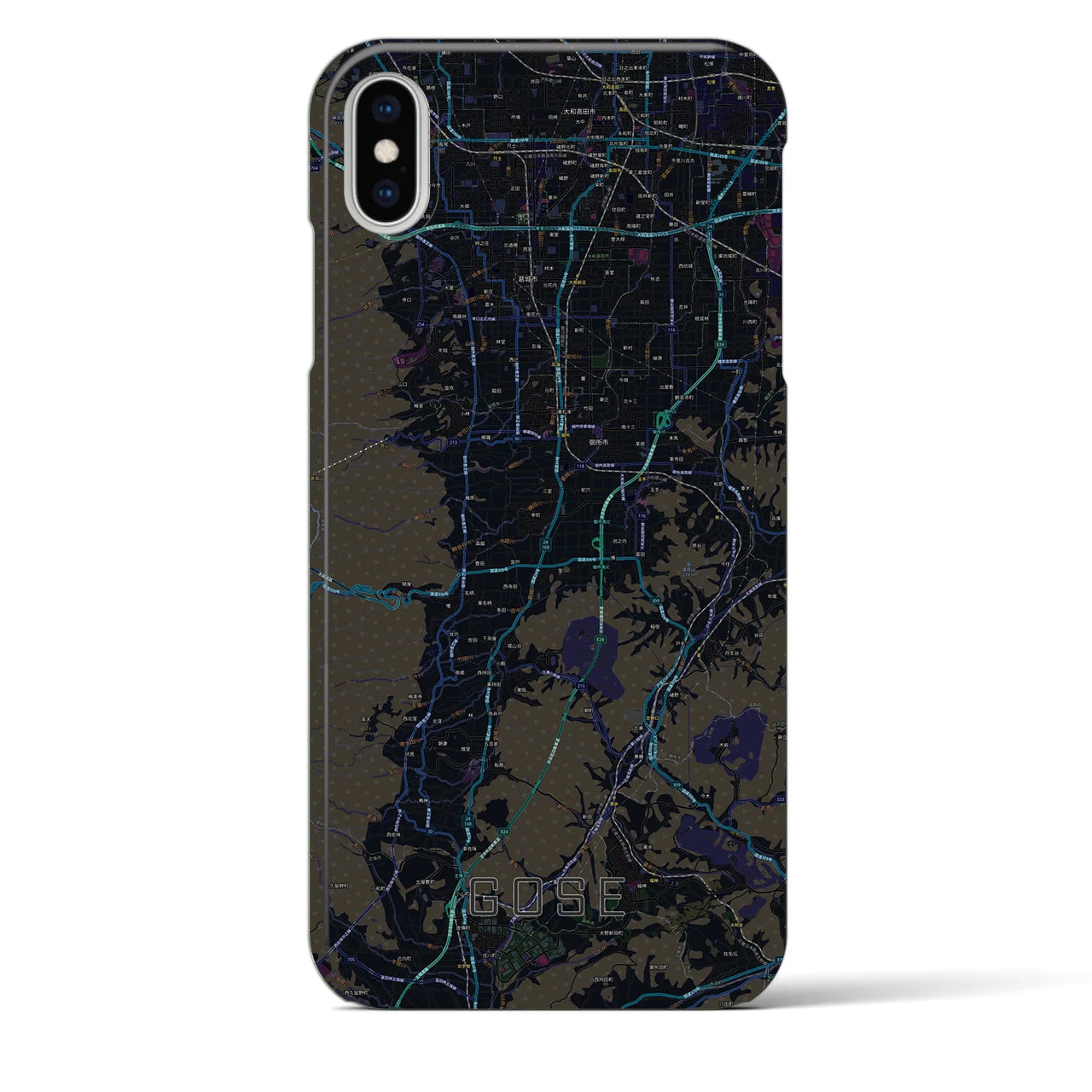 【御所(奈良県)】地図柄iPhoneケース(バックカバータイプ)