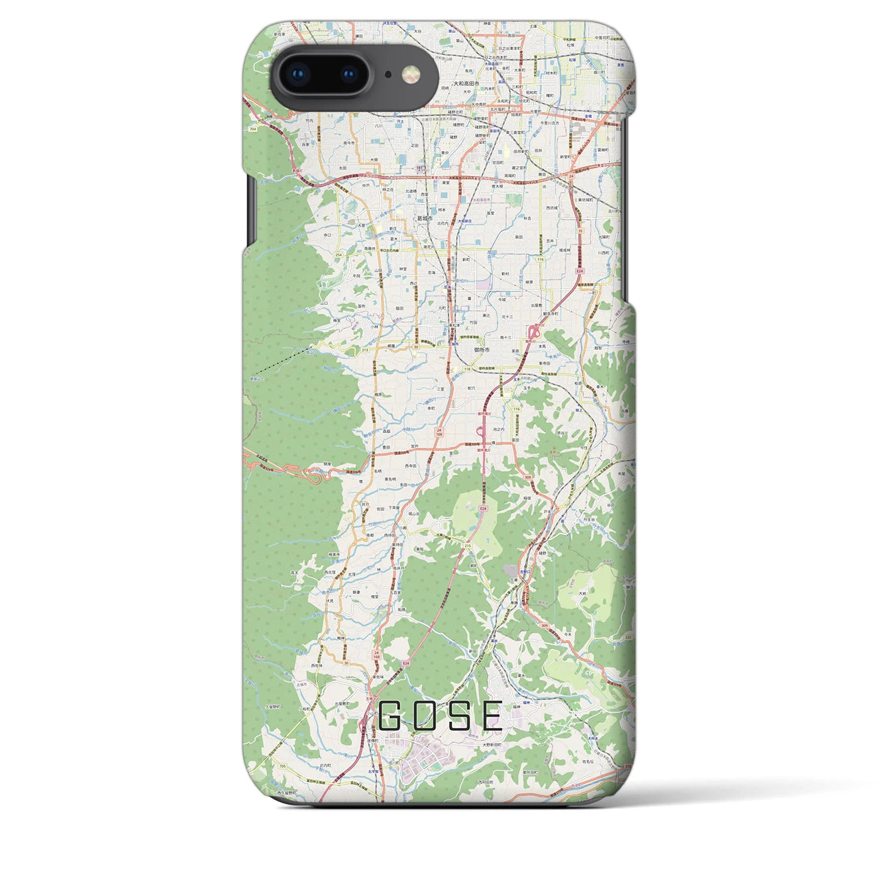 【御所(奈良県)】地図柄iPhoneケース(バックカバータイプ)