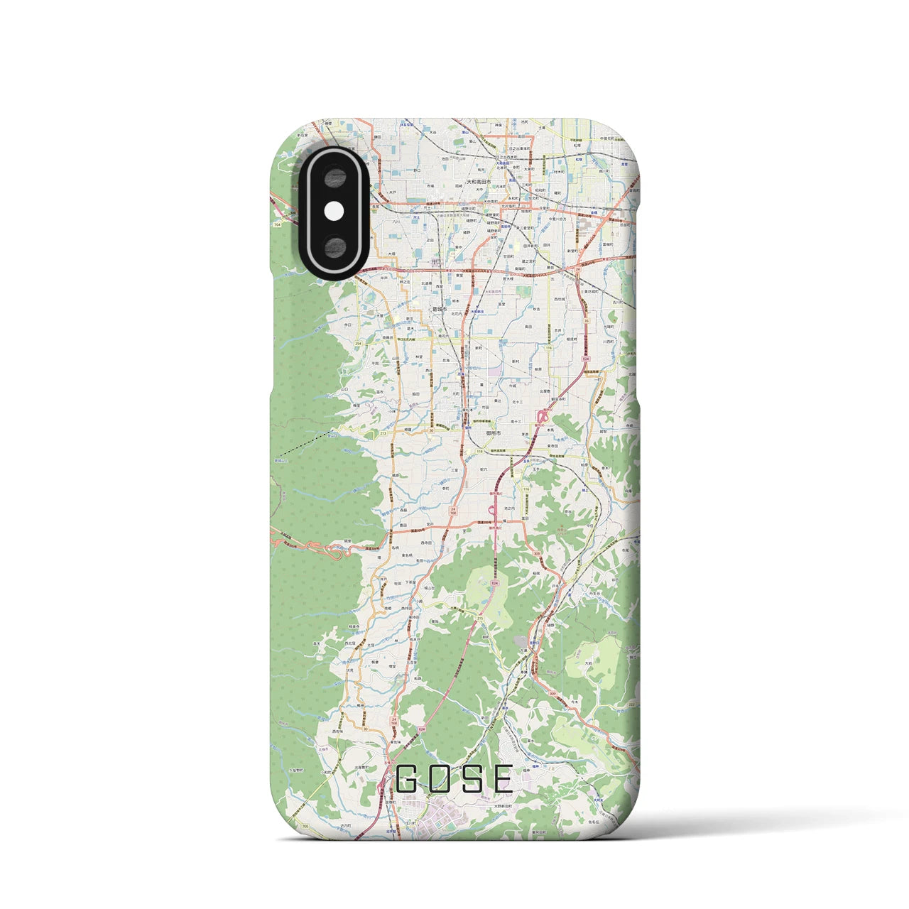 【御所(奈良県)】地図柄iPhoneケース(バックカバータイプ)