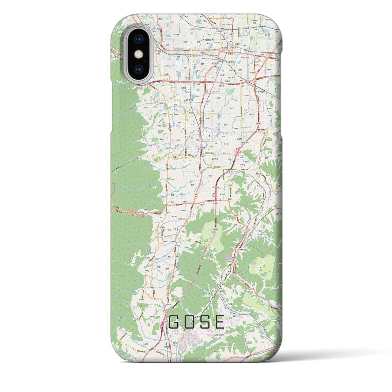 【御所(奈良県)】地図柄iPhoneケース(バックカバータイプ)