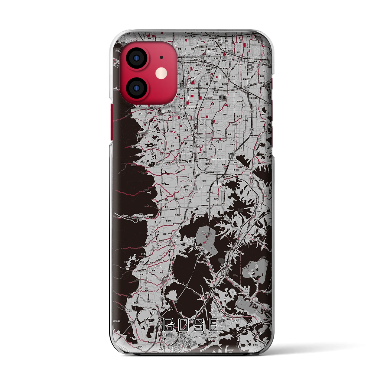 【御所(奈良県)】地図柄iPhoneケース(クリアタイプ)