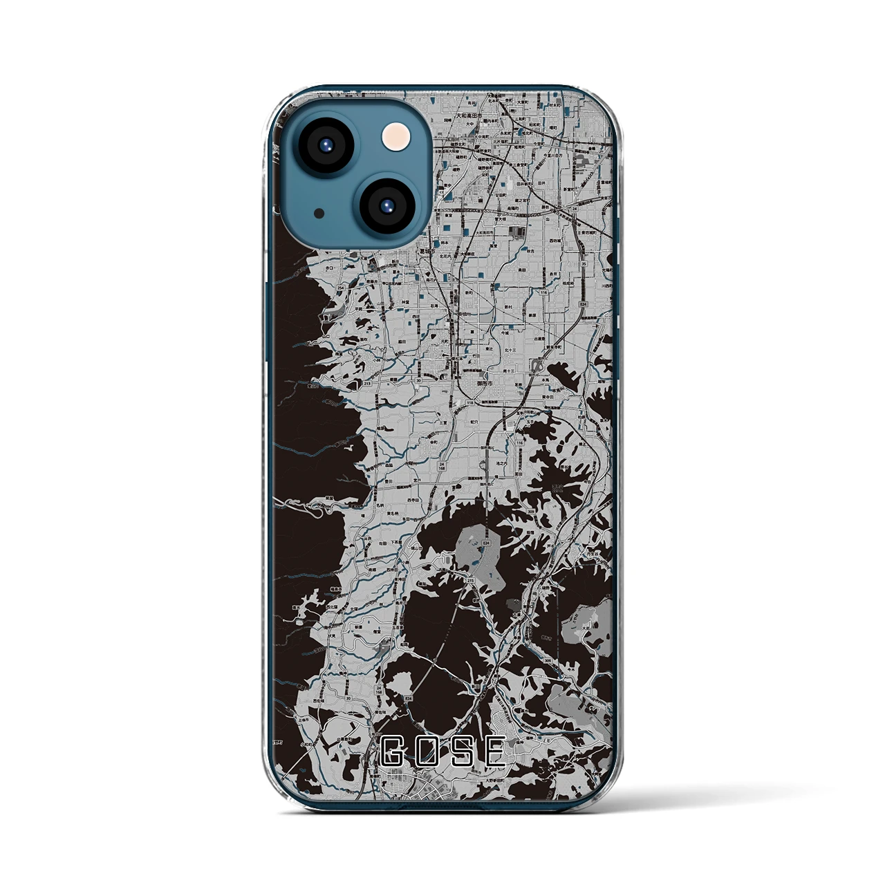 【御所(奈良県)】地図柄iPhoneケース(クリアタイプ)