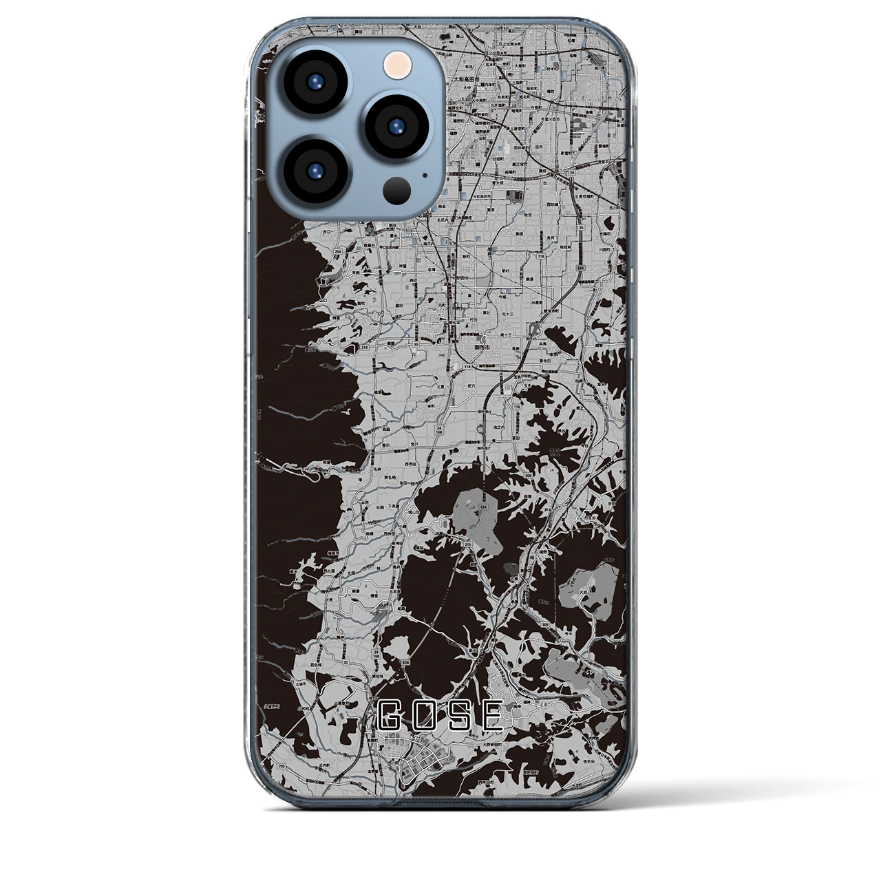 【御所(奈良県)】地図柄iPhoneケース(クリアタイプ)