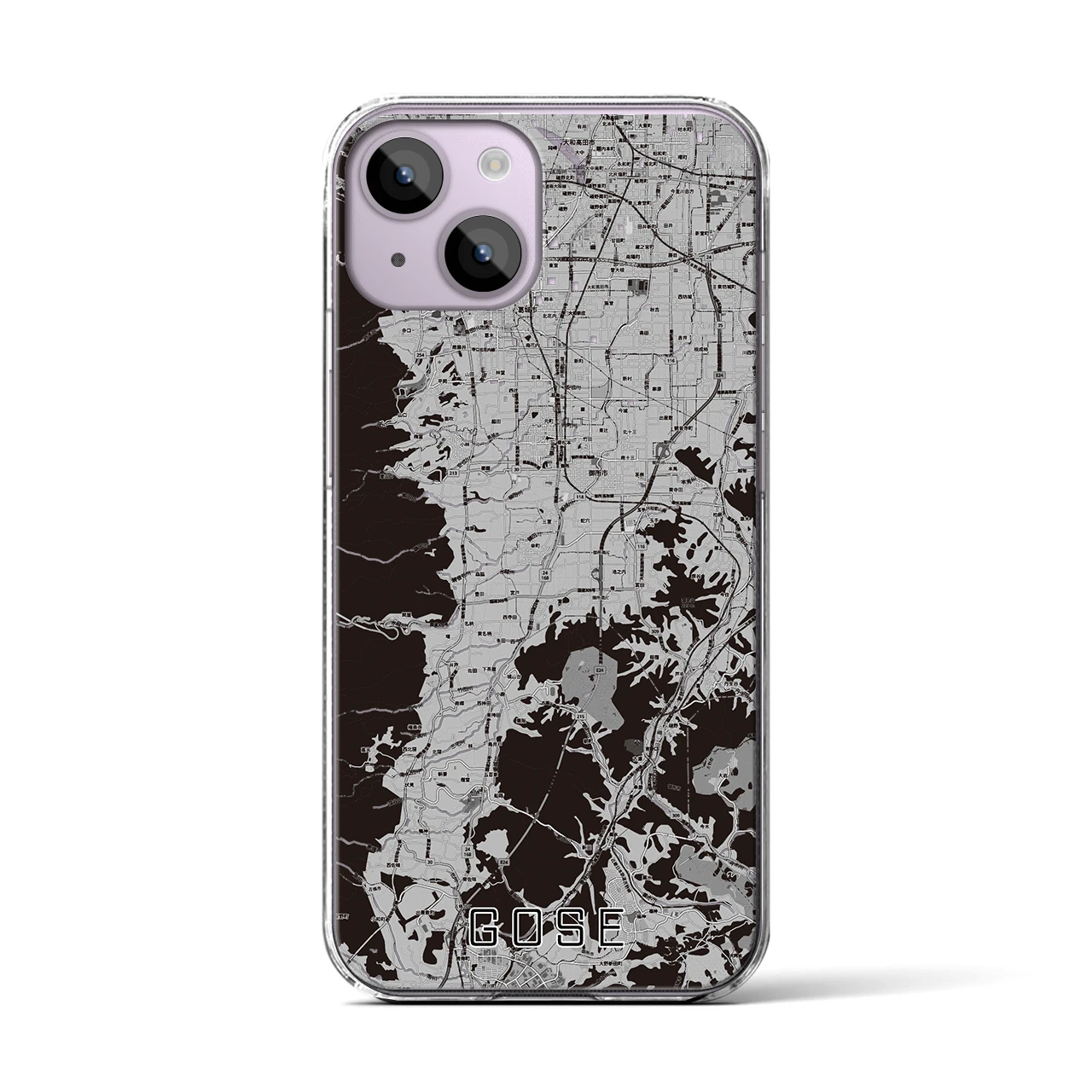 【御所(奈良県)】地図柄iPhoneケース(クリアタイプ)