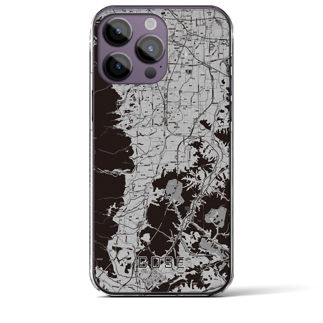 【御所(奈良県)】地図柄iPhoneケース(クリアタイプ)