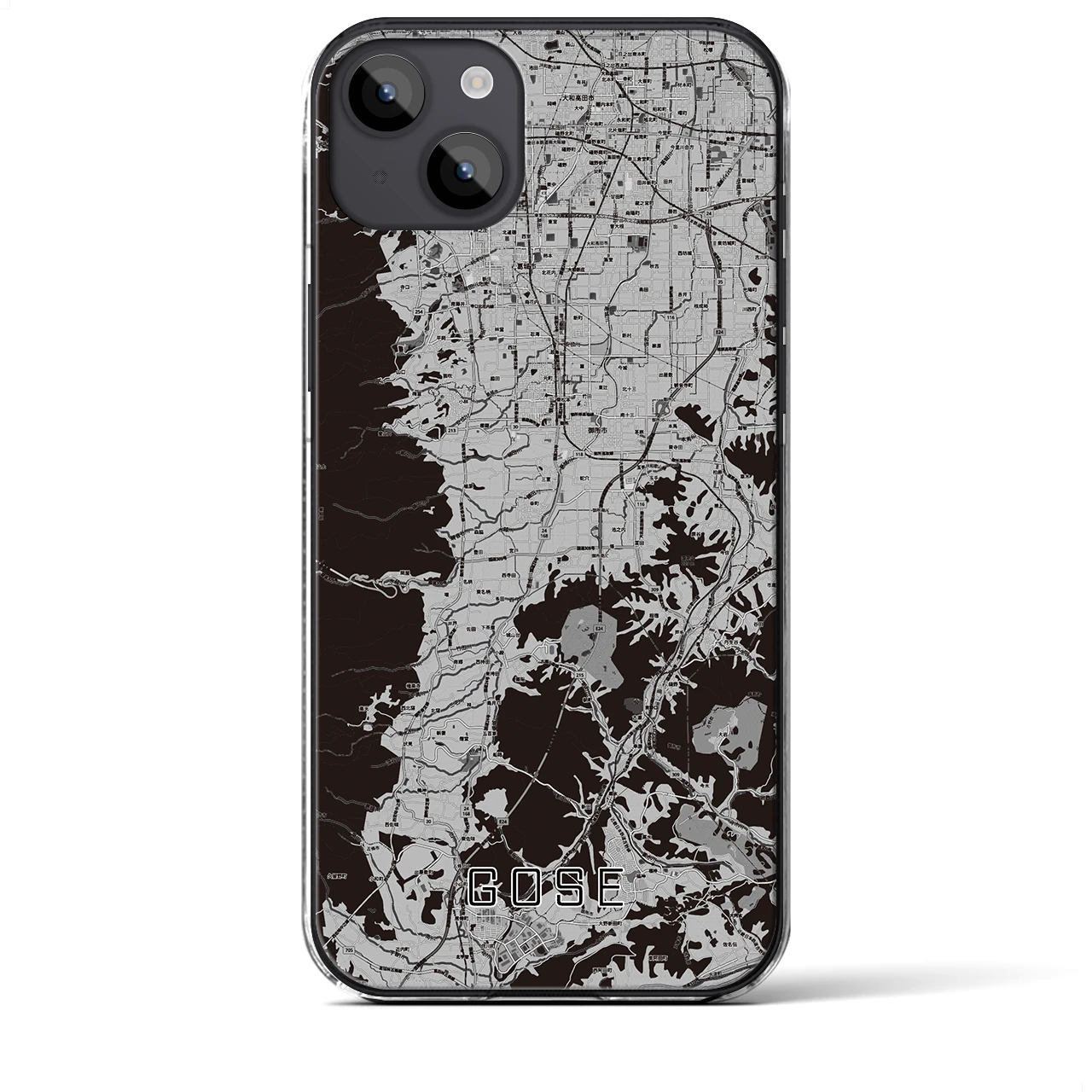 【御所(奈良県)】地図柄iPhoneケース(クリアタイプ)