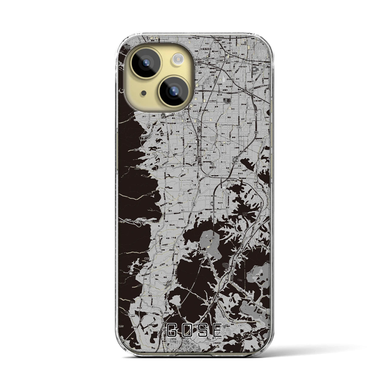 【御所(奈良県)】地図柄iPhoneケース(クリアタイプ)