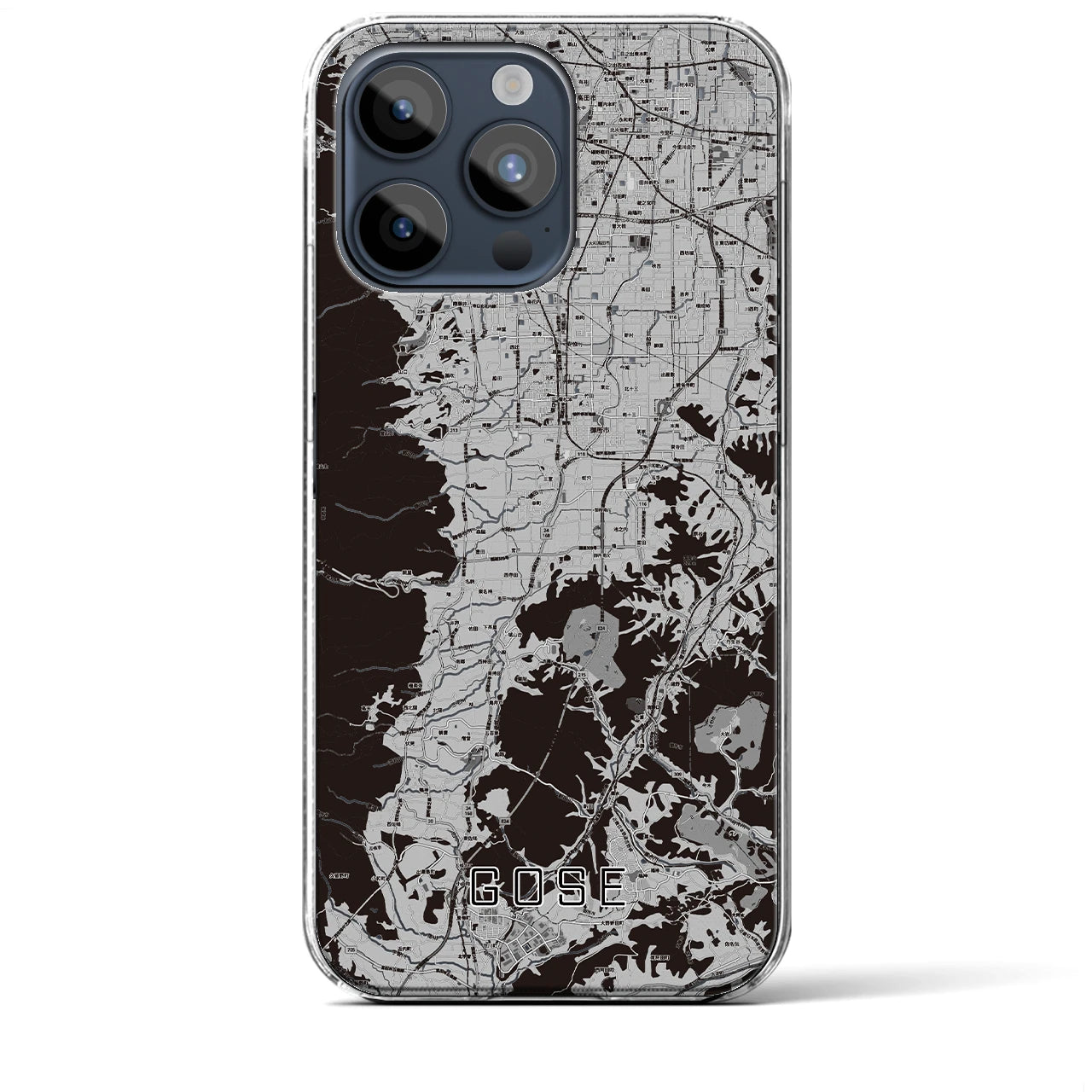 【御所(奈良県)】地図柄iPhoneケース(クリアタイプ)