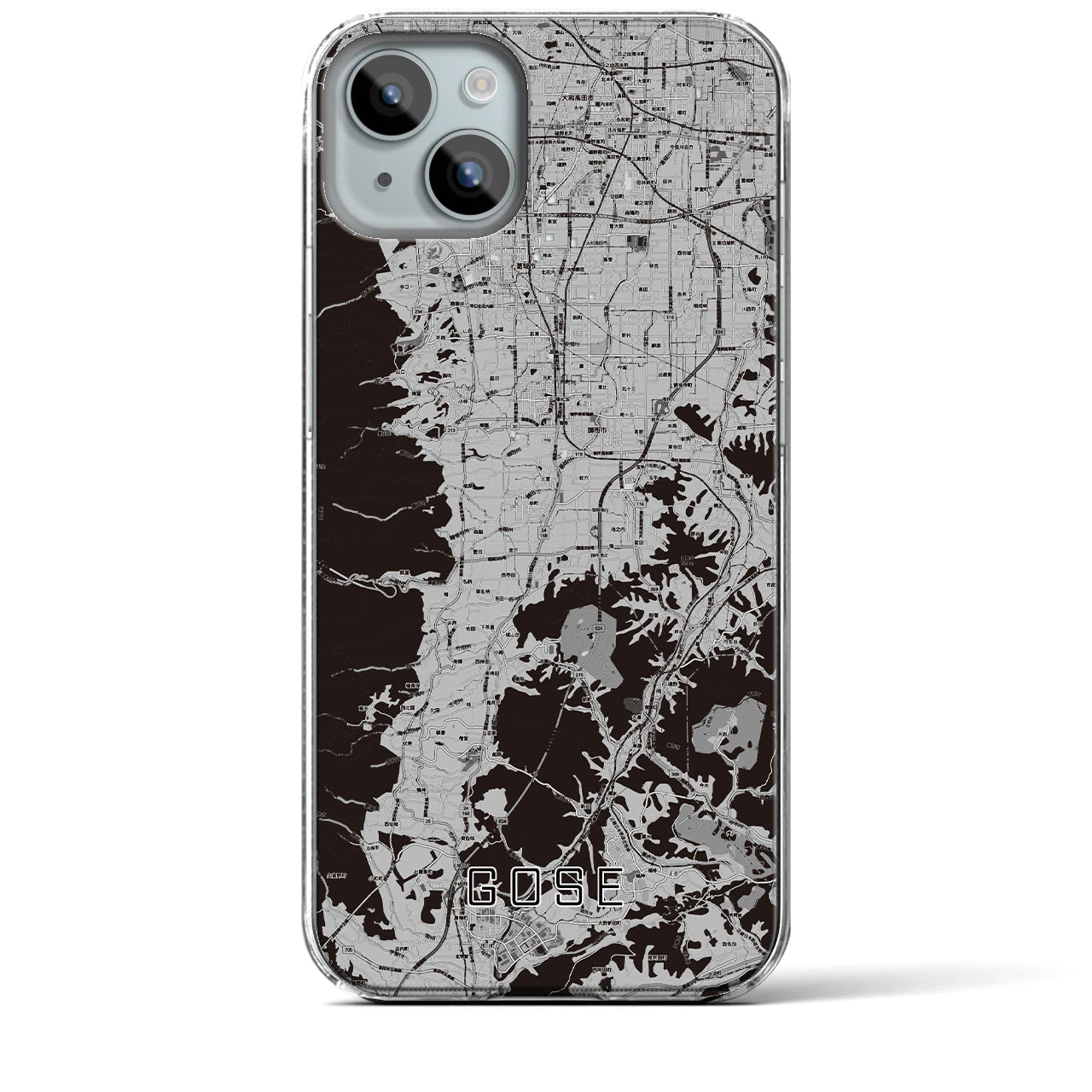 【御所(奈良県)】地図柄iPhoneケース(クリアタイプ)