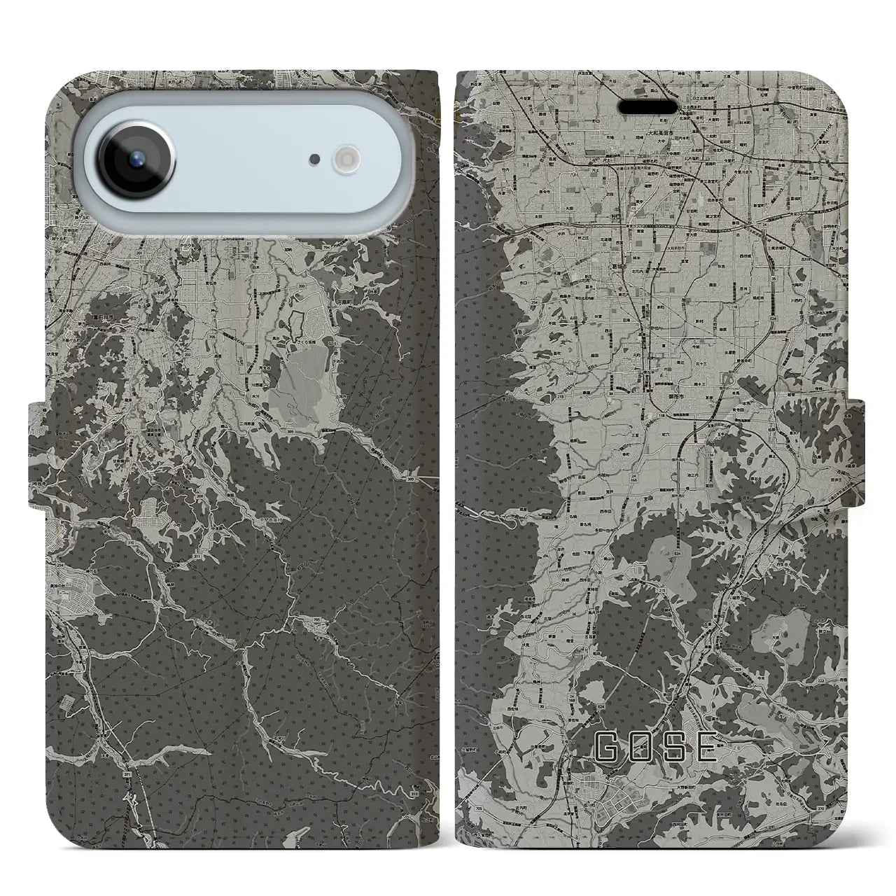 【御所(奈良県)】地図柄iPhoneケース(手帳タイプ)