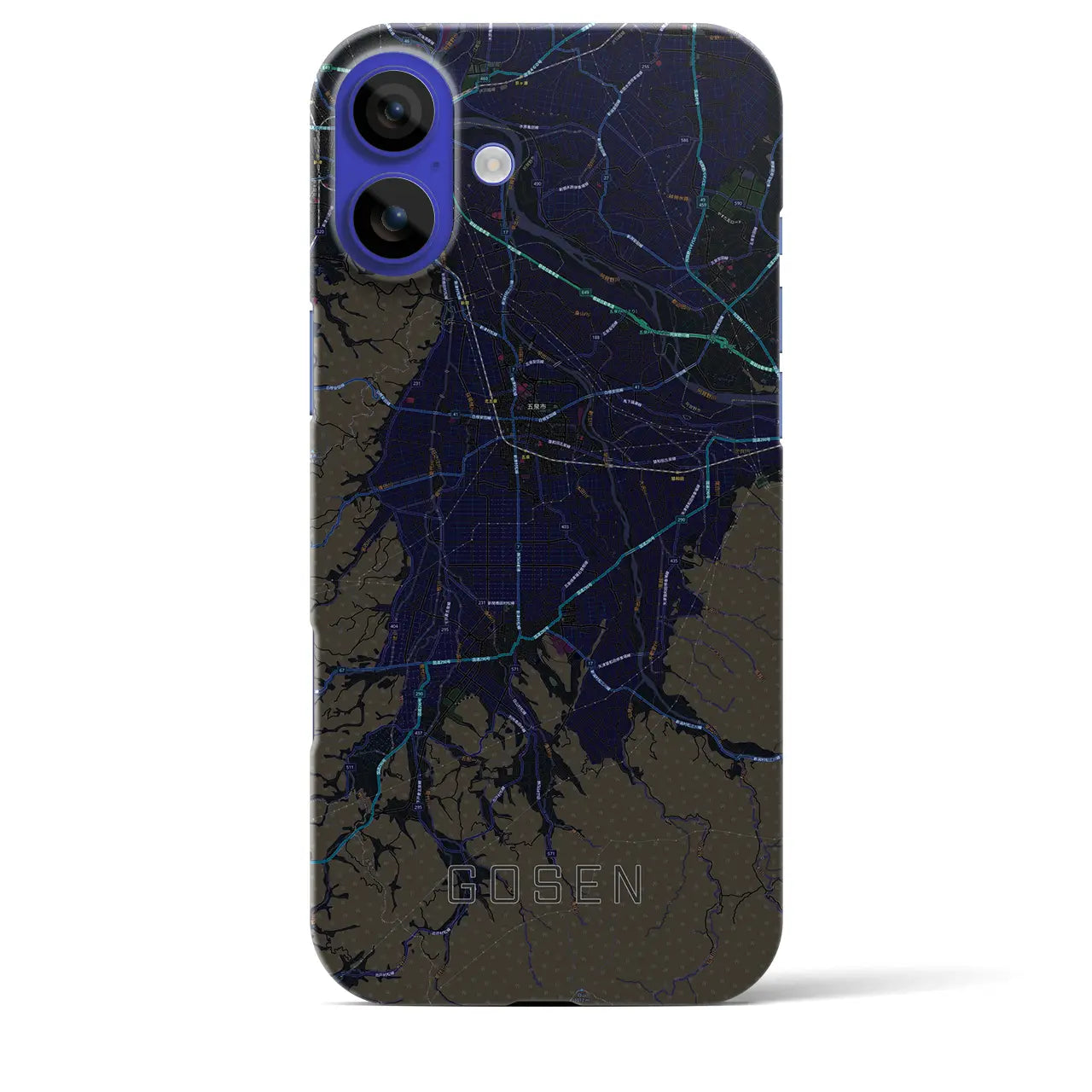 【五泉(新潟県)】地図柄iPhoneケース(バックカバータイプ)