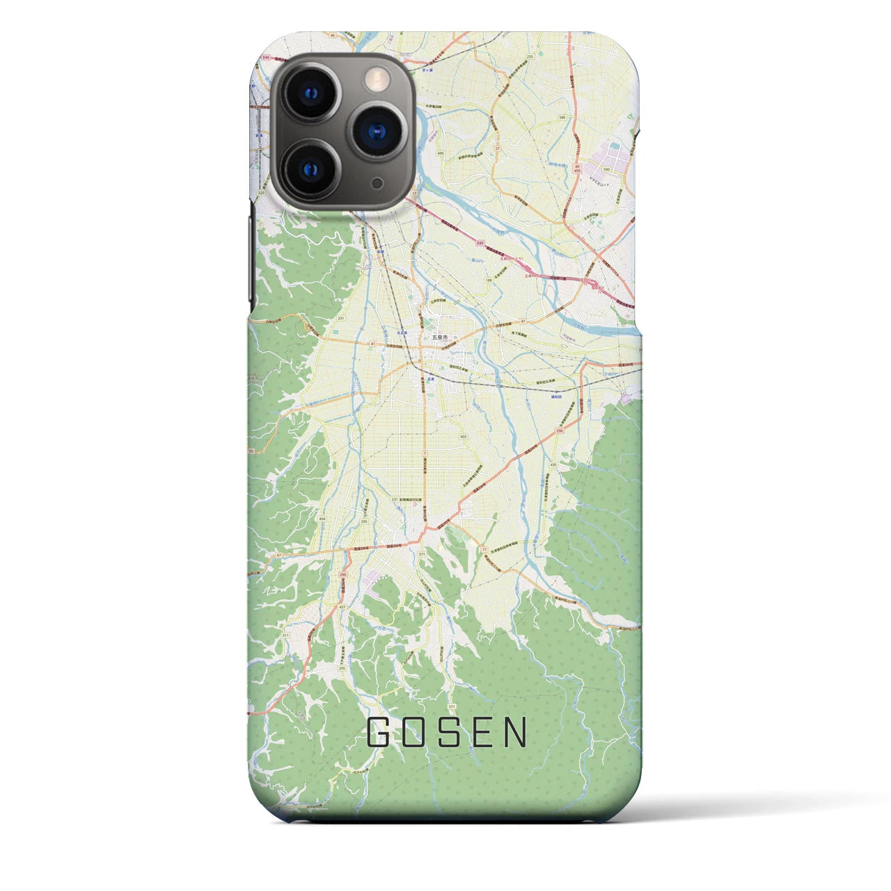 【五泉(新潟県)】地図柄iPhoneケース(バックカバータイプ)