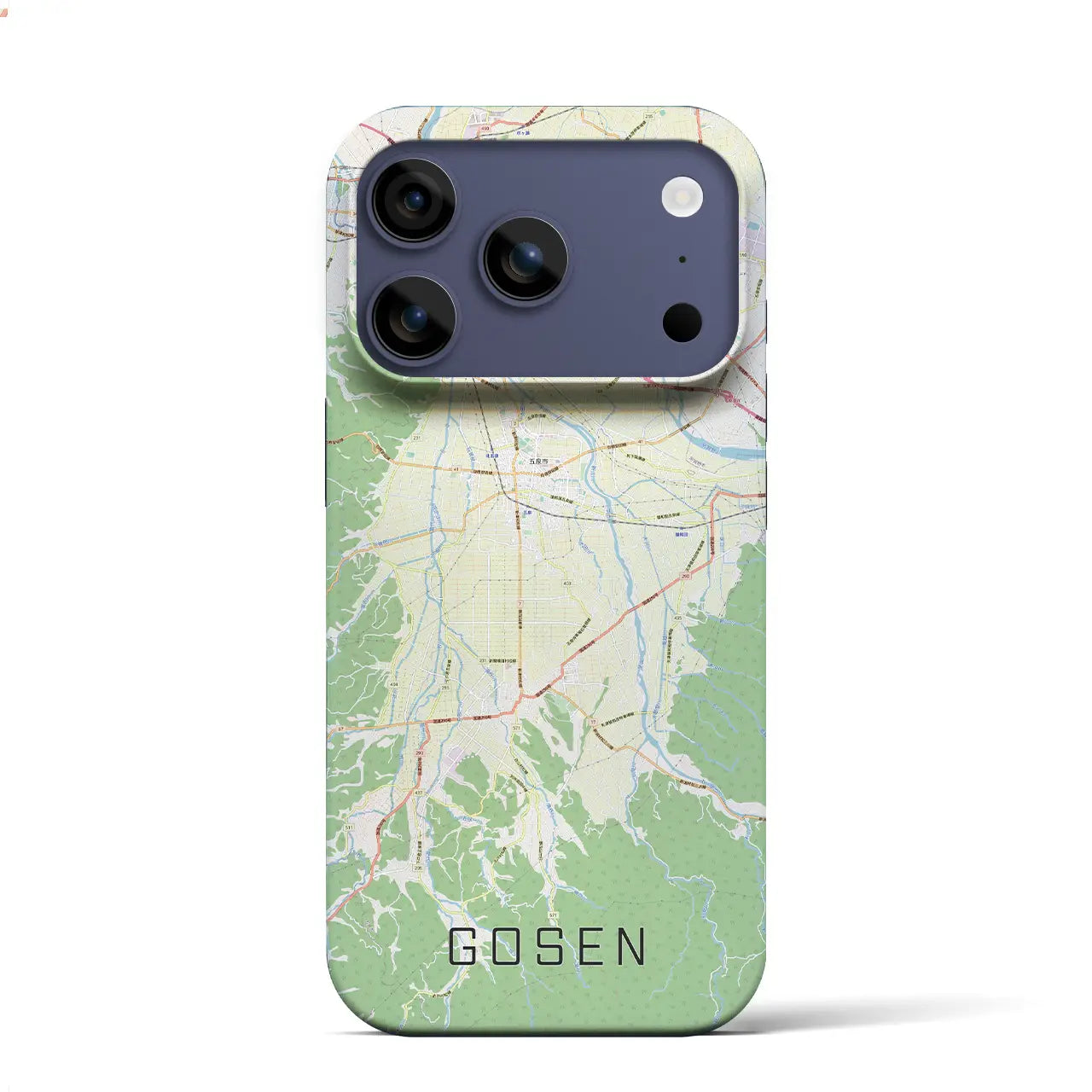 【五泉(新潟県)】地図柄iPhoneケース(バックカバータイプ)ナチュラル・iPhone 17 Pro Max 用