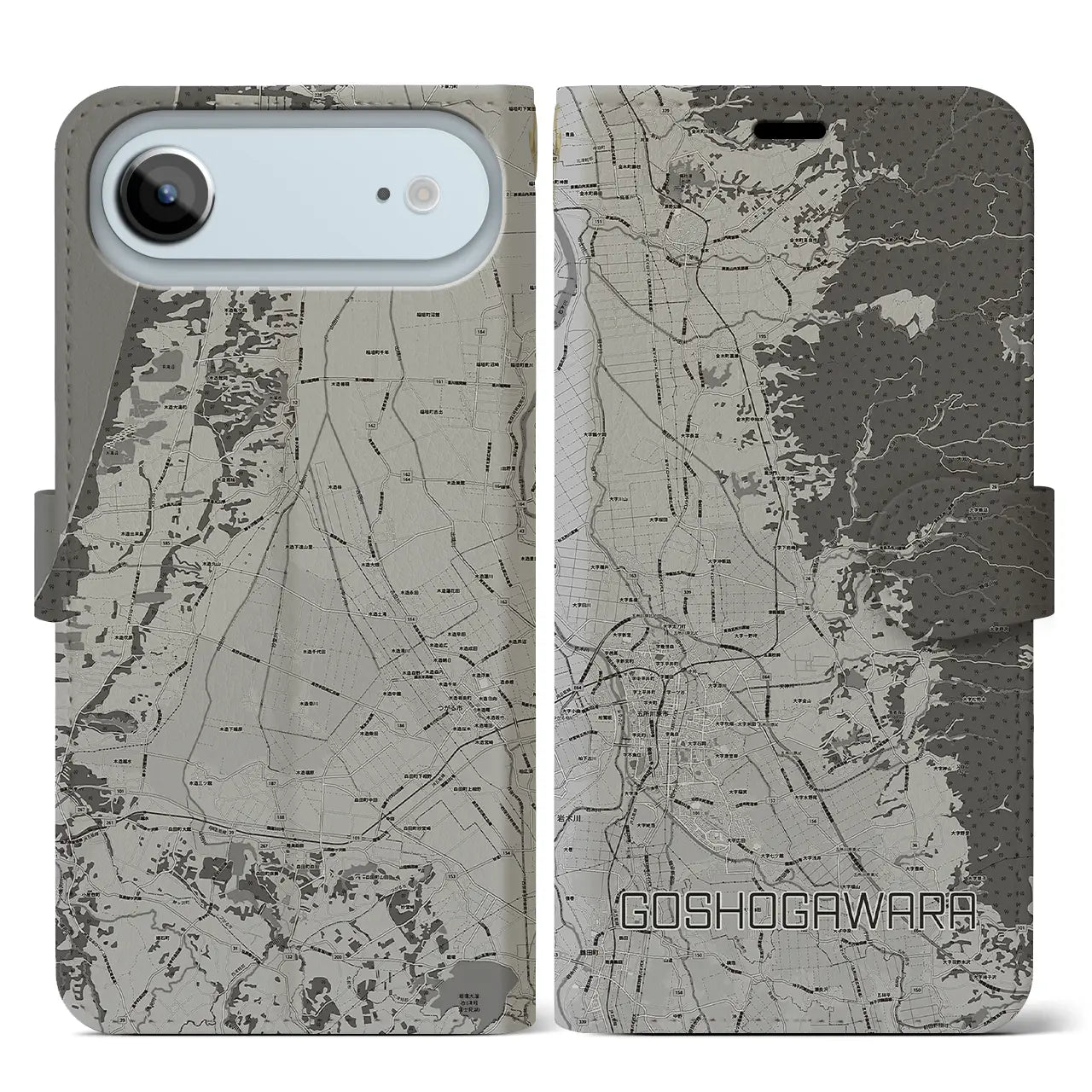 【五所川原(青森県)】地図柄iPhoneケース(手帳タイプ)