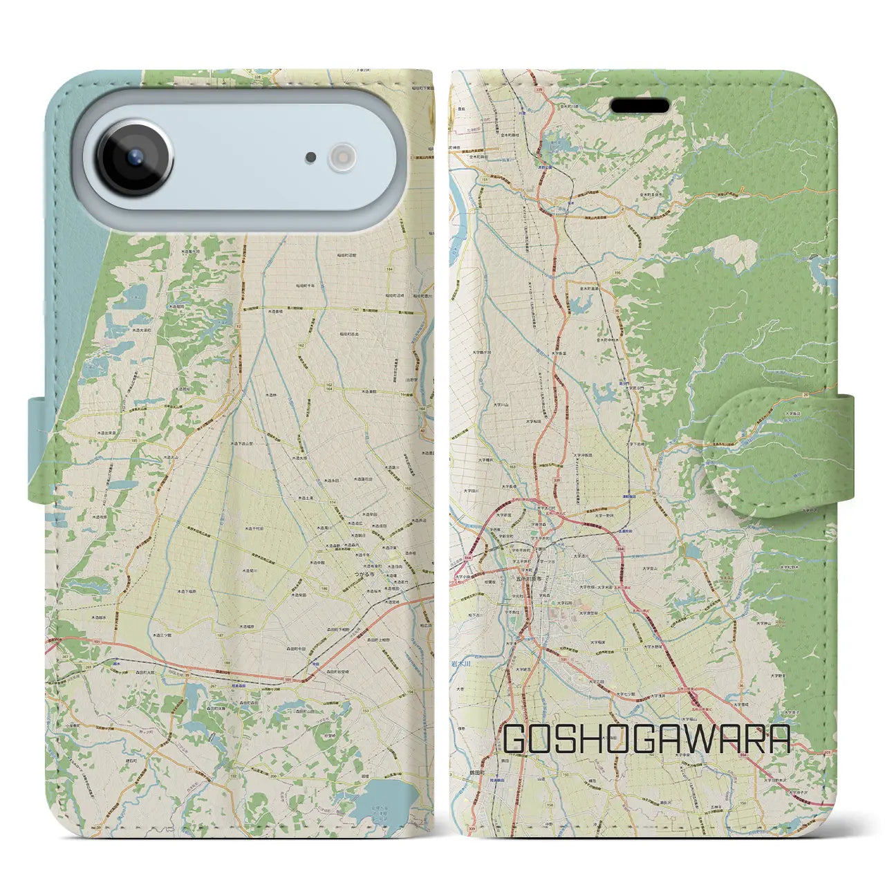 【五所川原(青森県)】地図柄iPhoneケース(手帳タイプ)