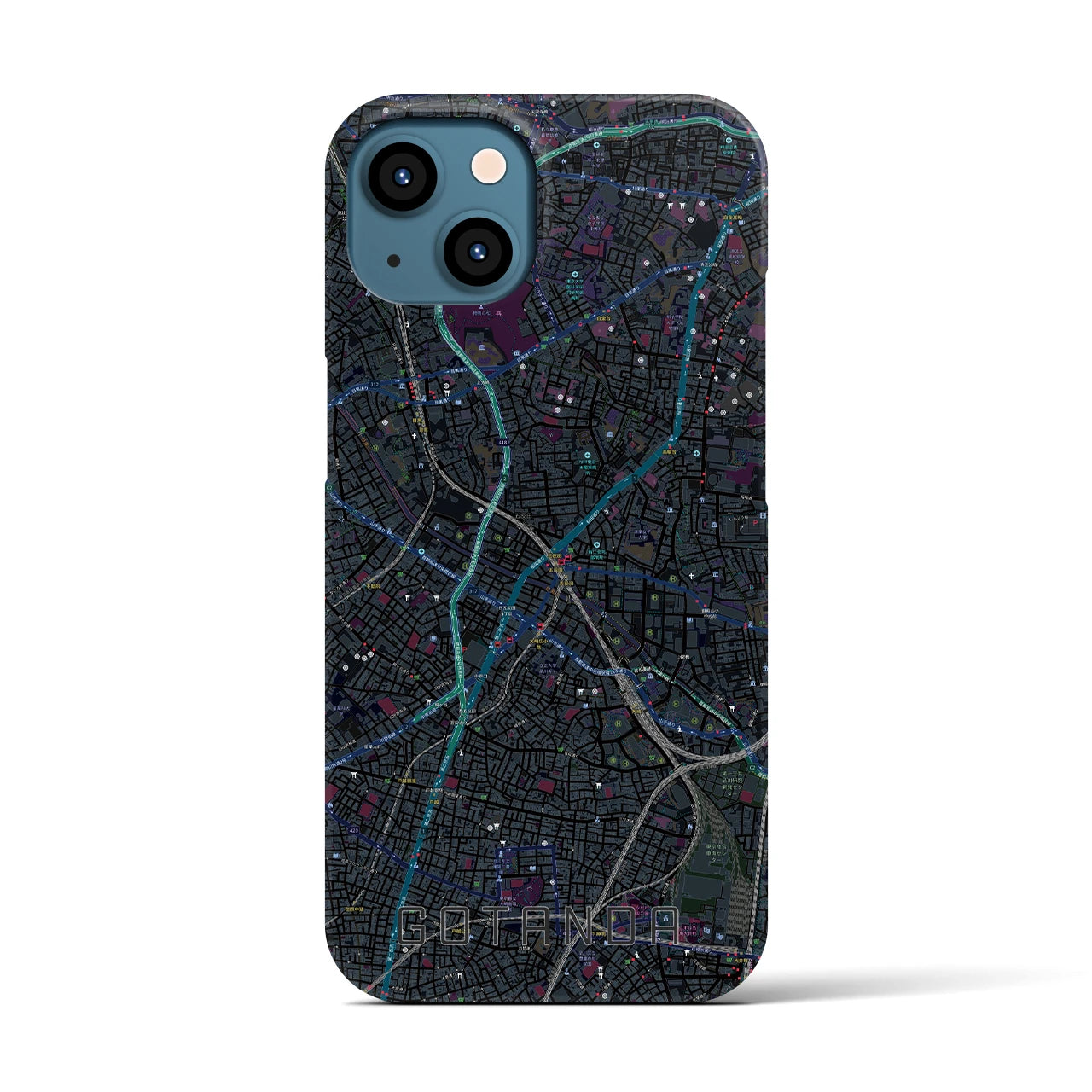 【五反田(東京都)】地図柄iPhoneケース(バックカバータイプ)